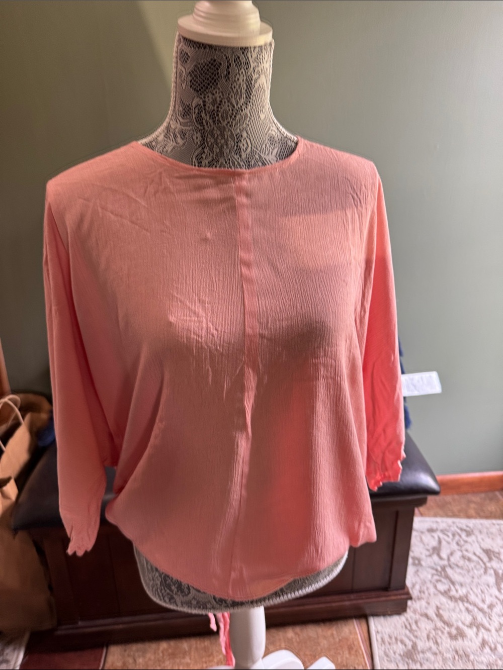 Olivaceous Coral Open Back Top